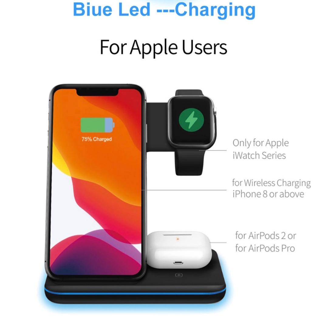 Station de charge sans fil 3-en-1