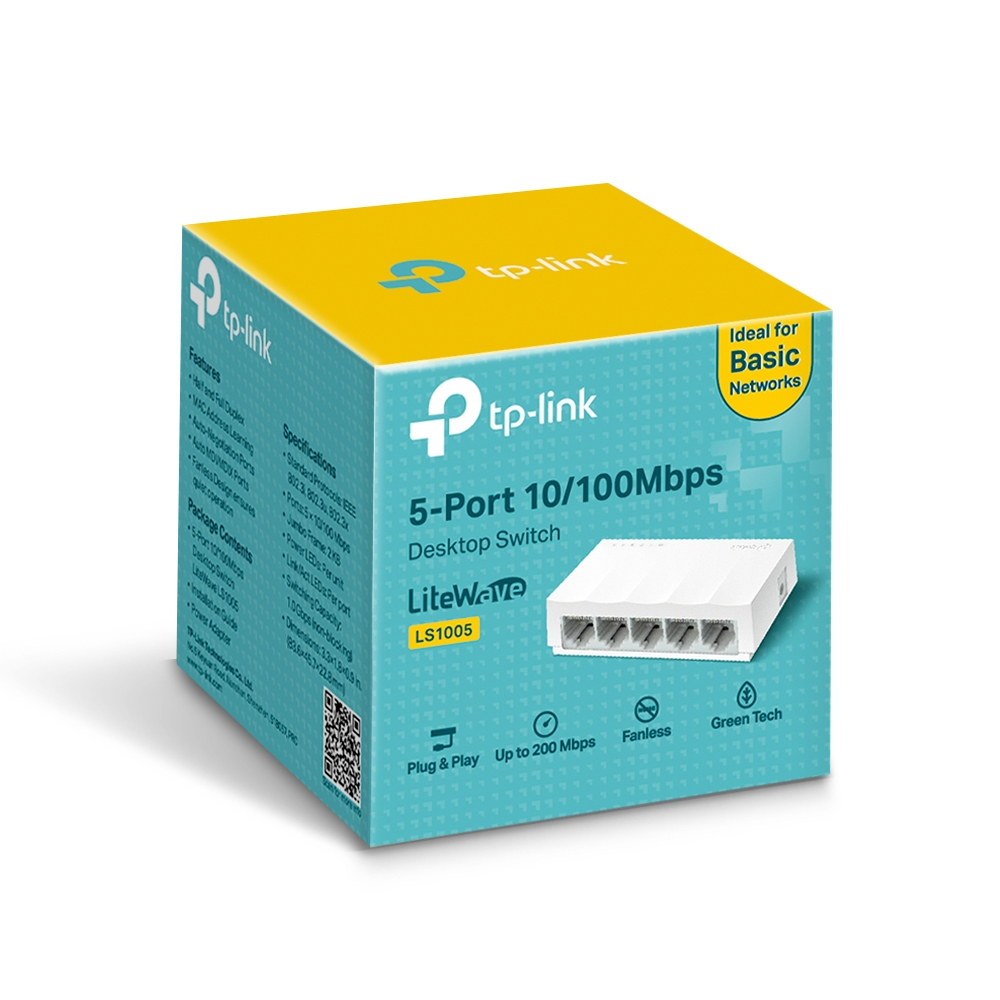 Switch de bureau 5 ports 10/100 Mbps TP-Link LiteWave LS1005. 