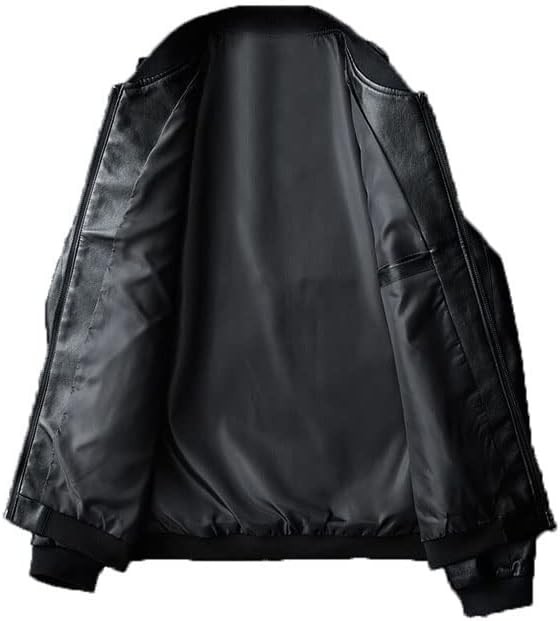 Black Leather Bomber Jacket