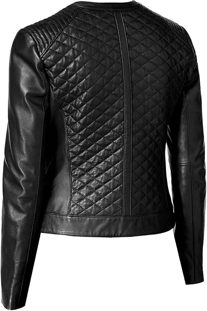 Edgy Leather Biker Jacket with Zippers