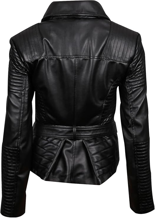 Miyano Black Biker Leather Jacket - KL19