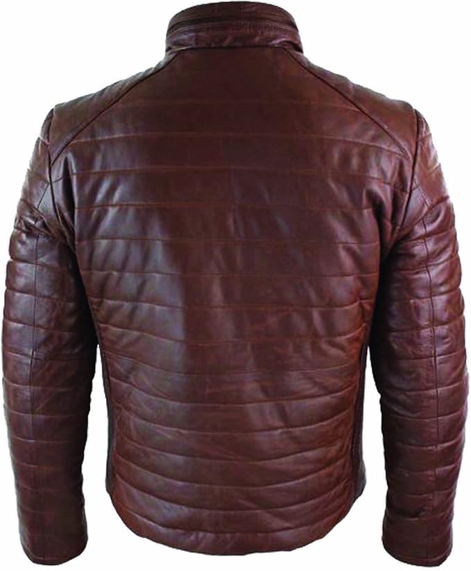 Puffer leather Jacket
