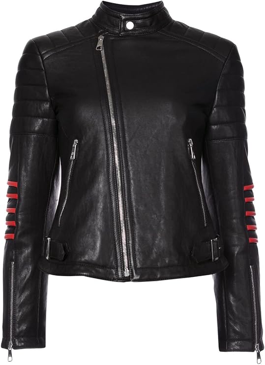 Leather Biker Jacket with Zippers - KL10