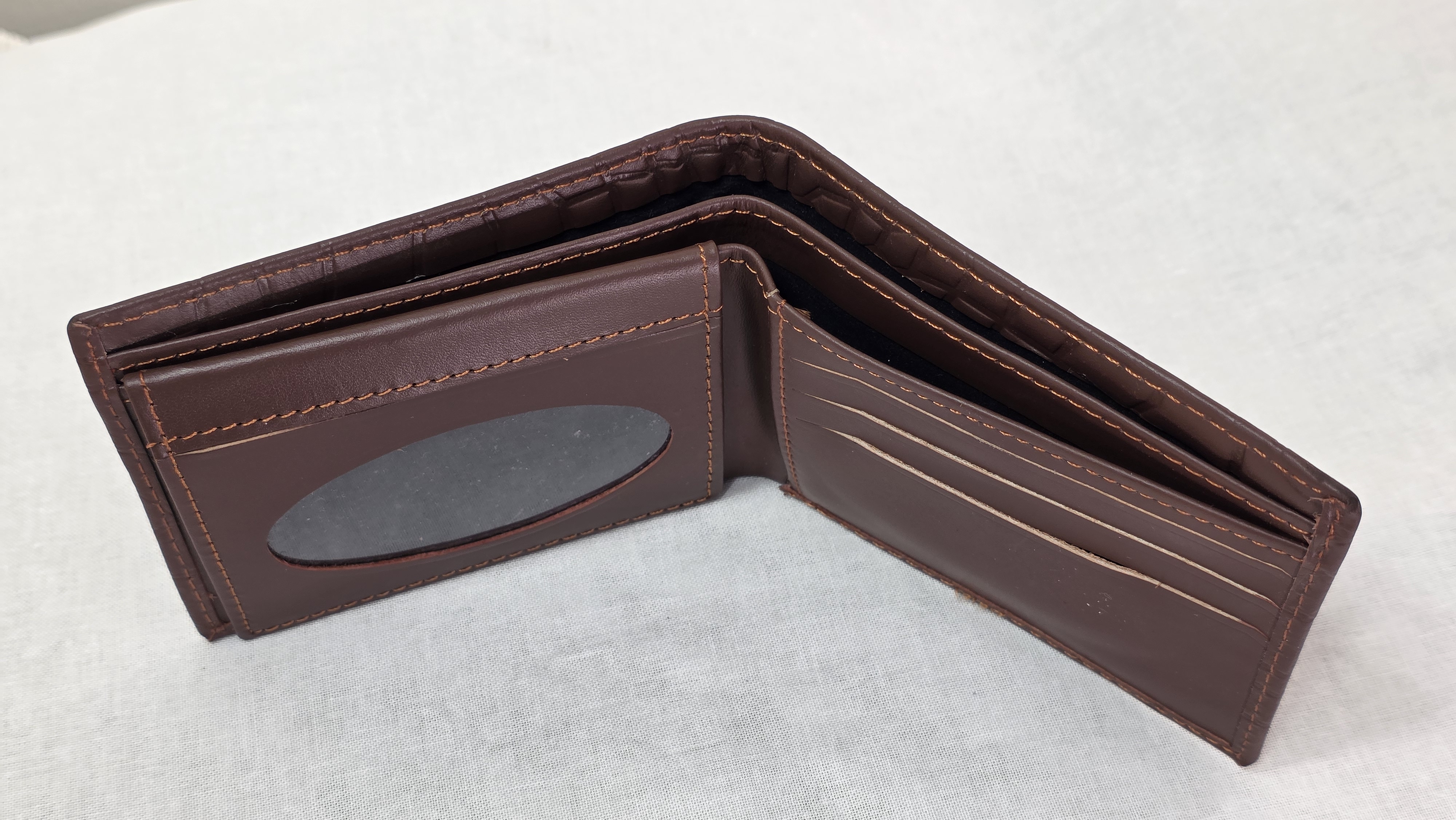 Croc-Textured Mahogany Brown