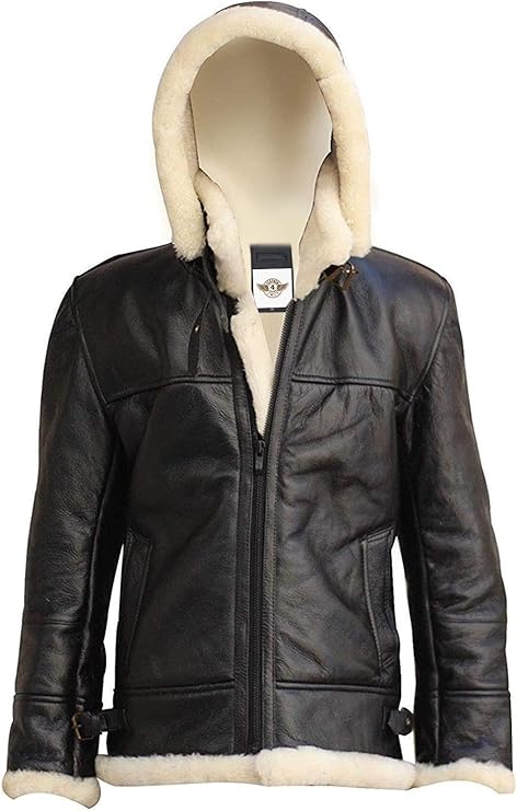 Leather Jacket with Fur Lining, Hooded