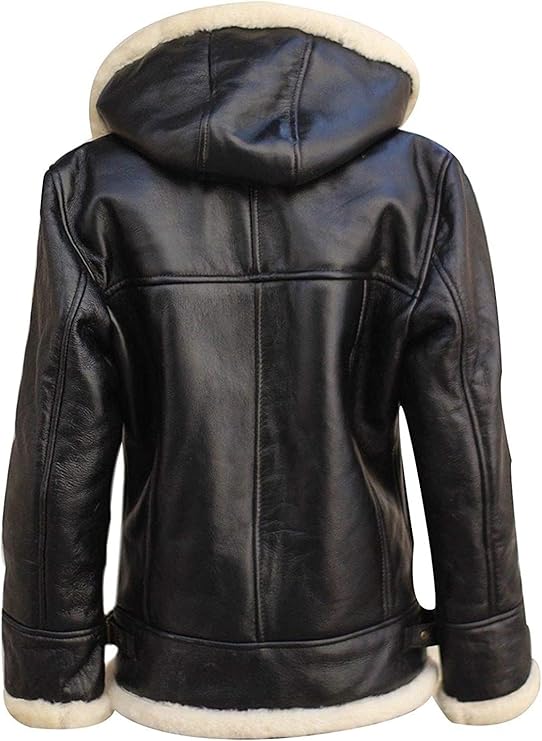 Leather Jacket with Fur Lining, Hooded