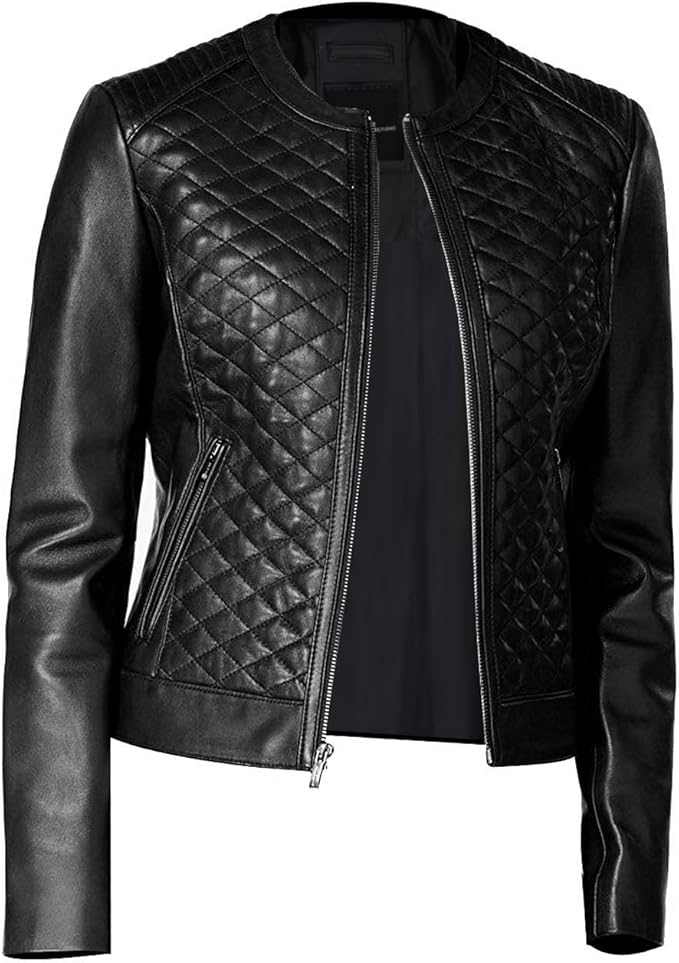 Edgy Leather Biker Jacket with Zippers