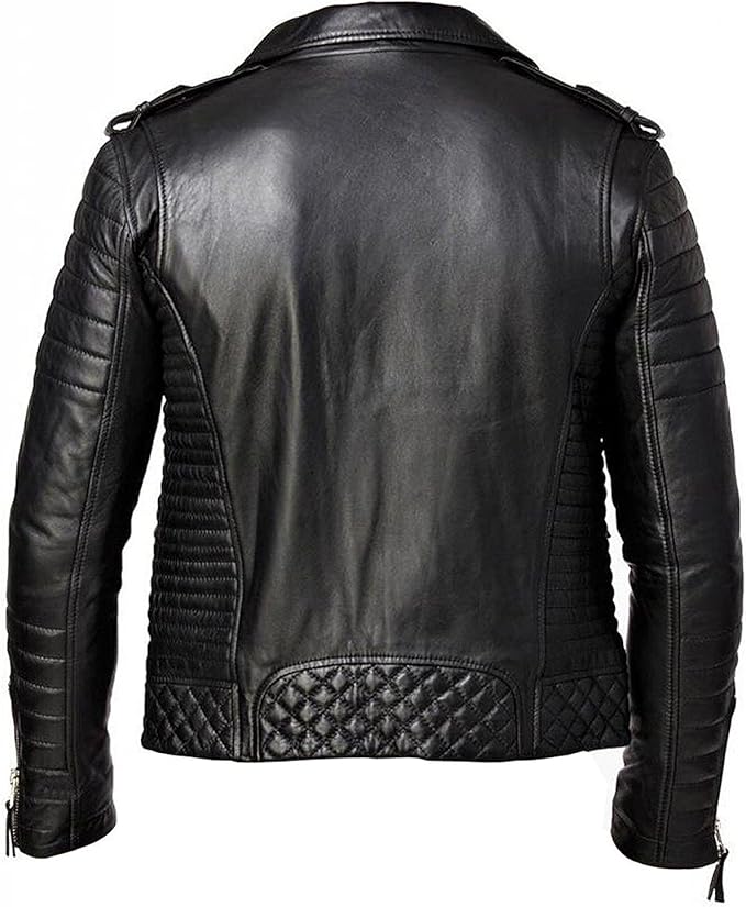Quilted Leather Biker Jacket