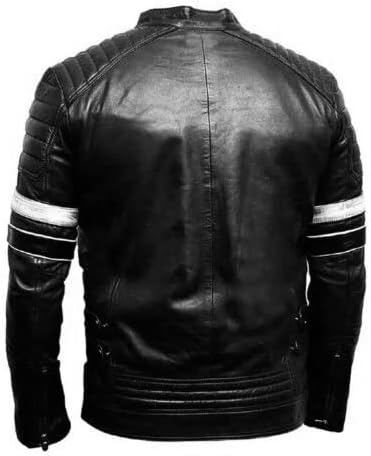 Biker Jacket with Striped Accents