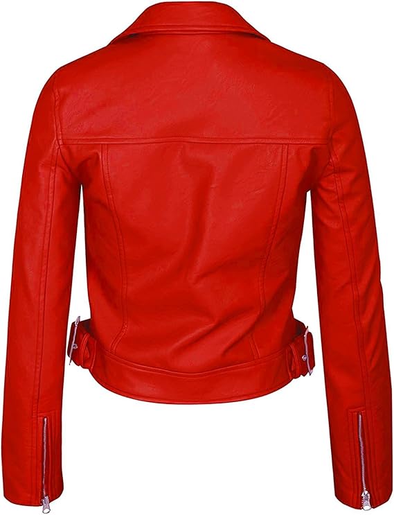 Red Brando Biker Leather Jacket - KL15