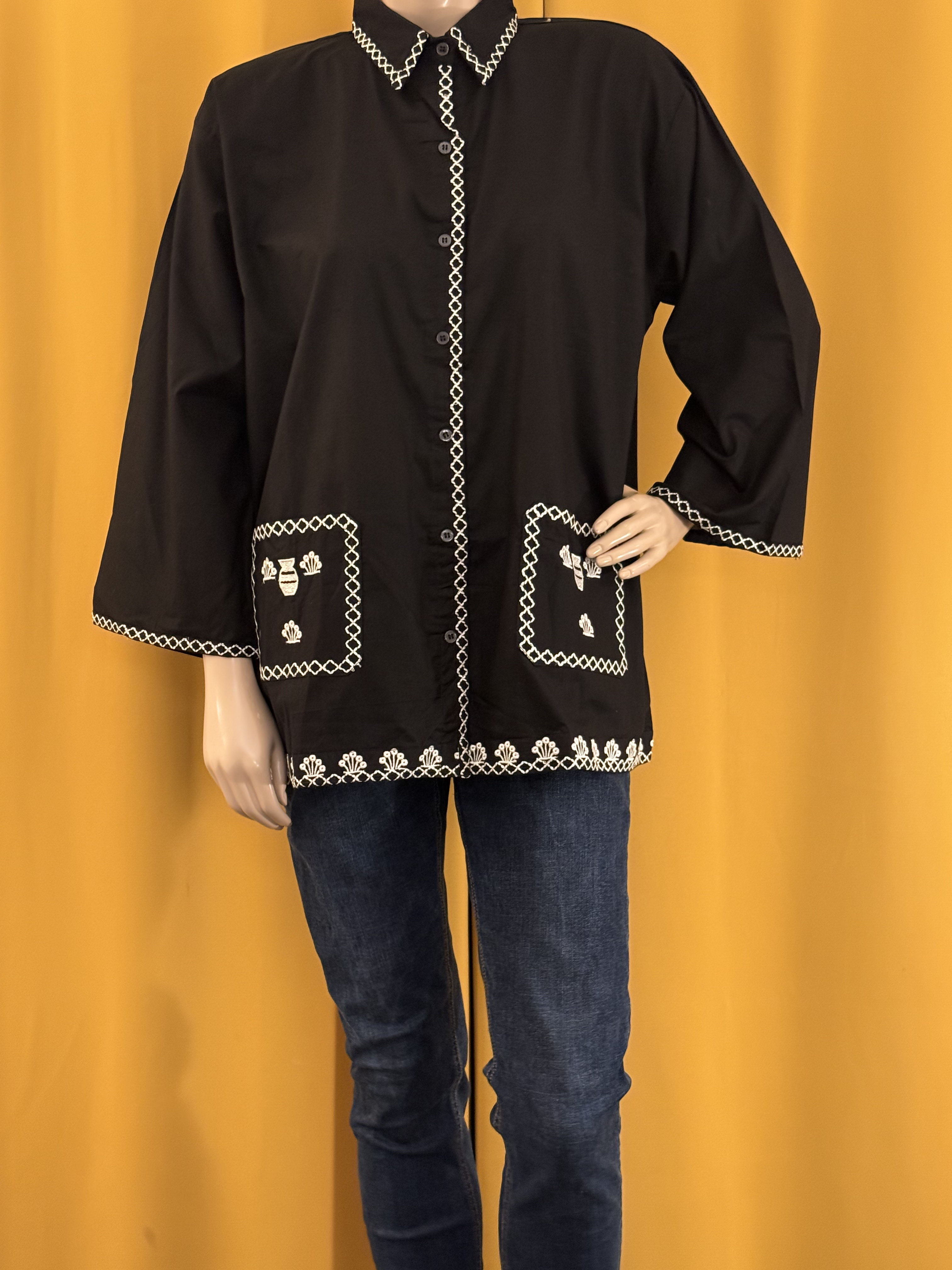 Noir Garden Embroidered Shirt