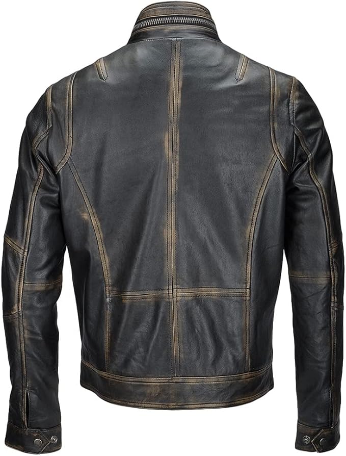 Vintage Distressed Leather Jacket