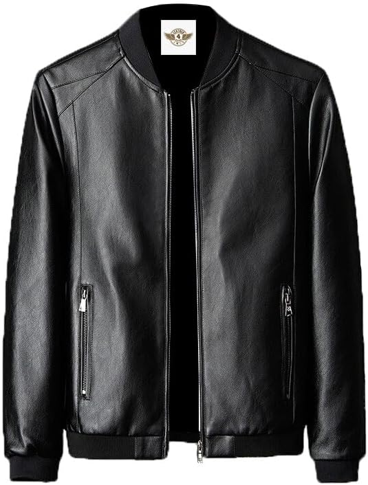 Black Leather Bomber Jacket