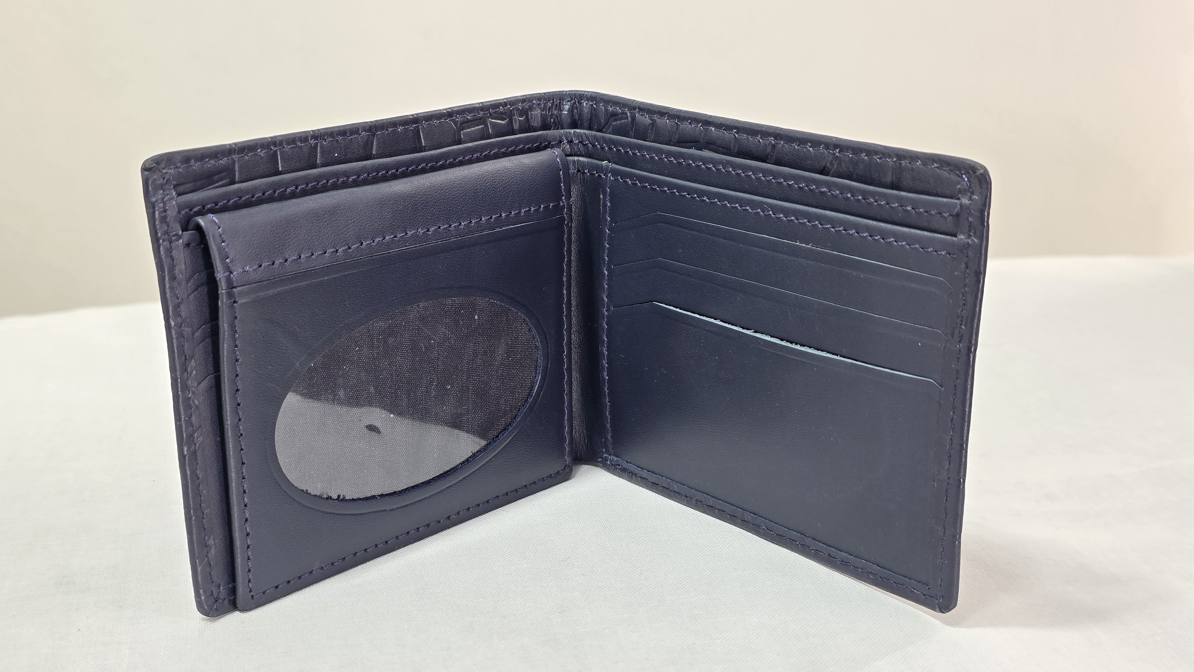 Croc-Textured Midnight Navy