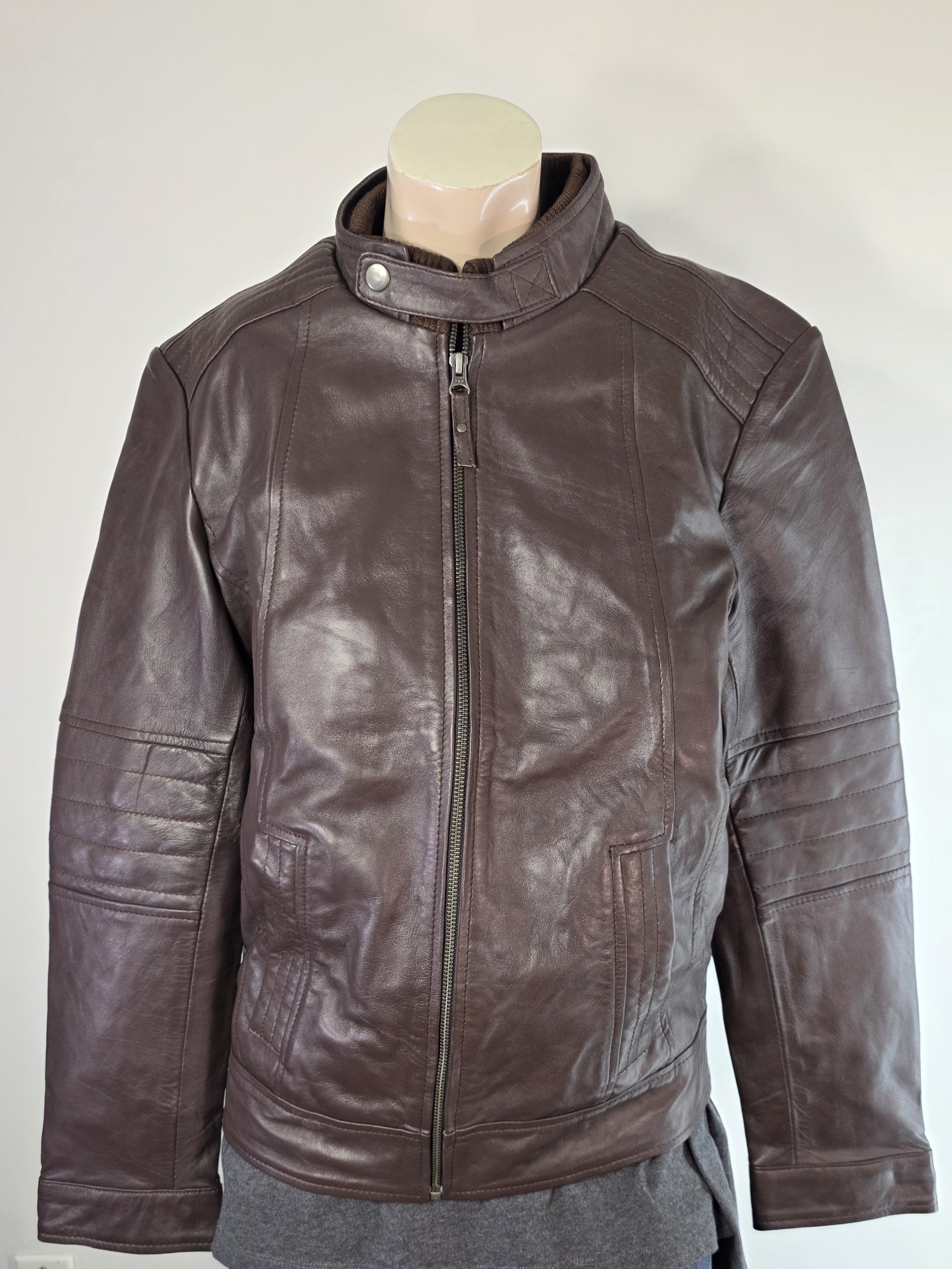 Brown Moto Leather Jacket
