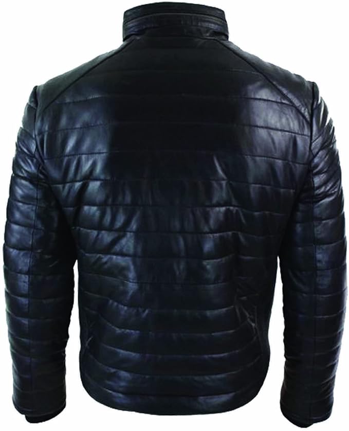 Puffer leather Jacket