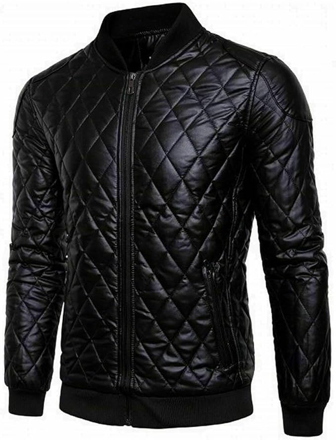 Quilted Leather Bomber Jacket