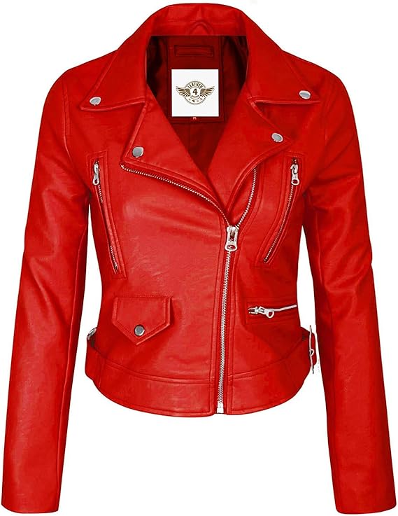 Red Brando Biker Leather Jacket - KL15