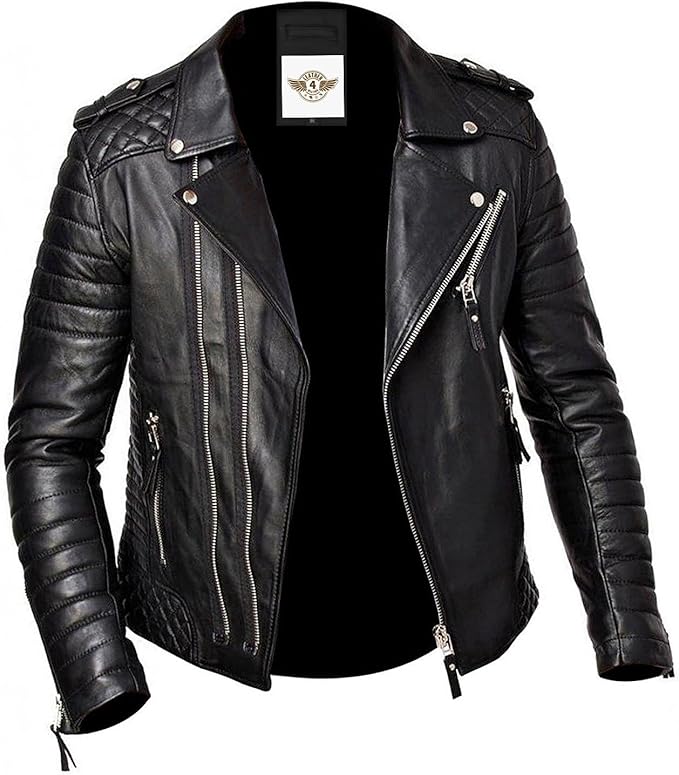 Quilted Leather Biker Jacket