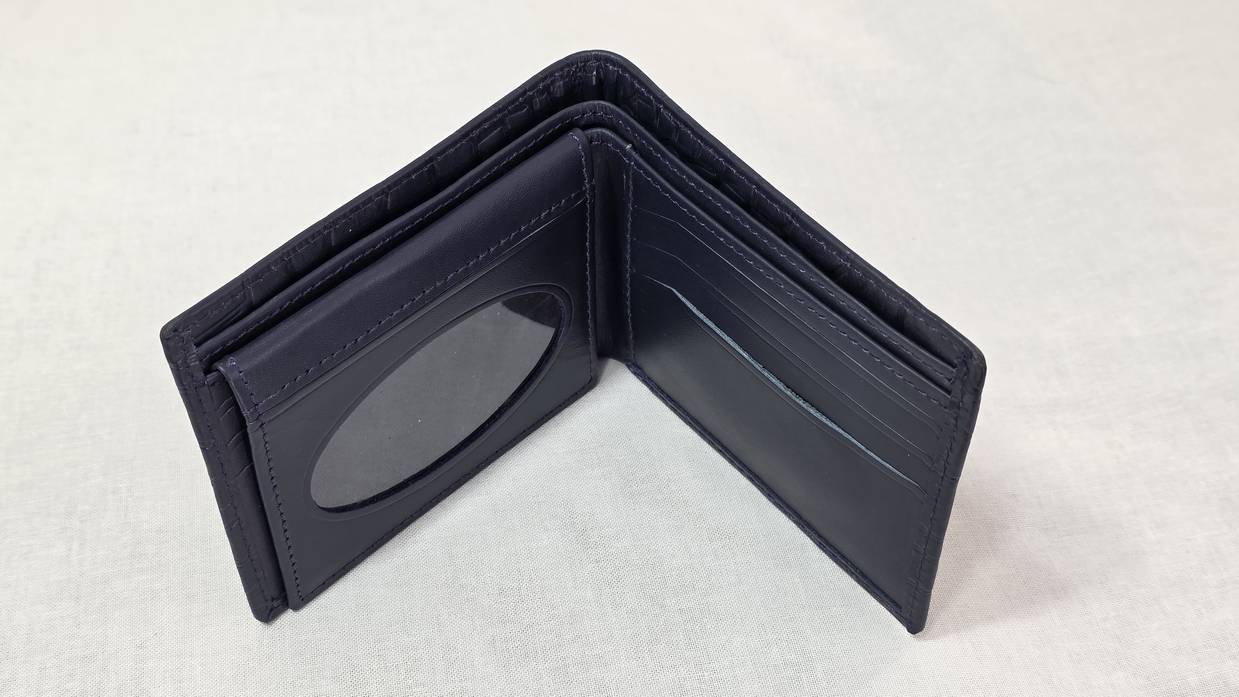 Croc-Textured Midnight Navy