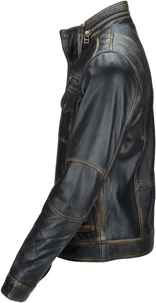 Vintage Distressed Leather Jacket