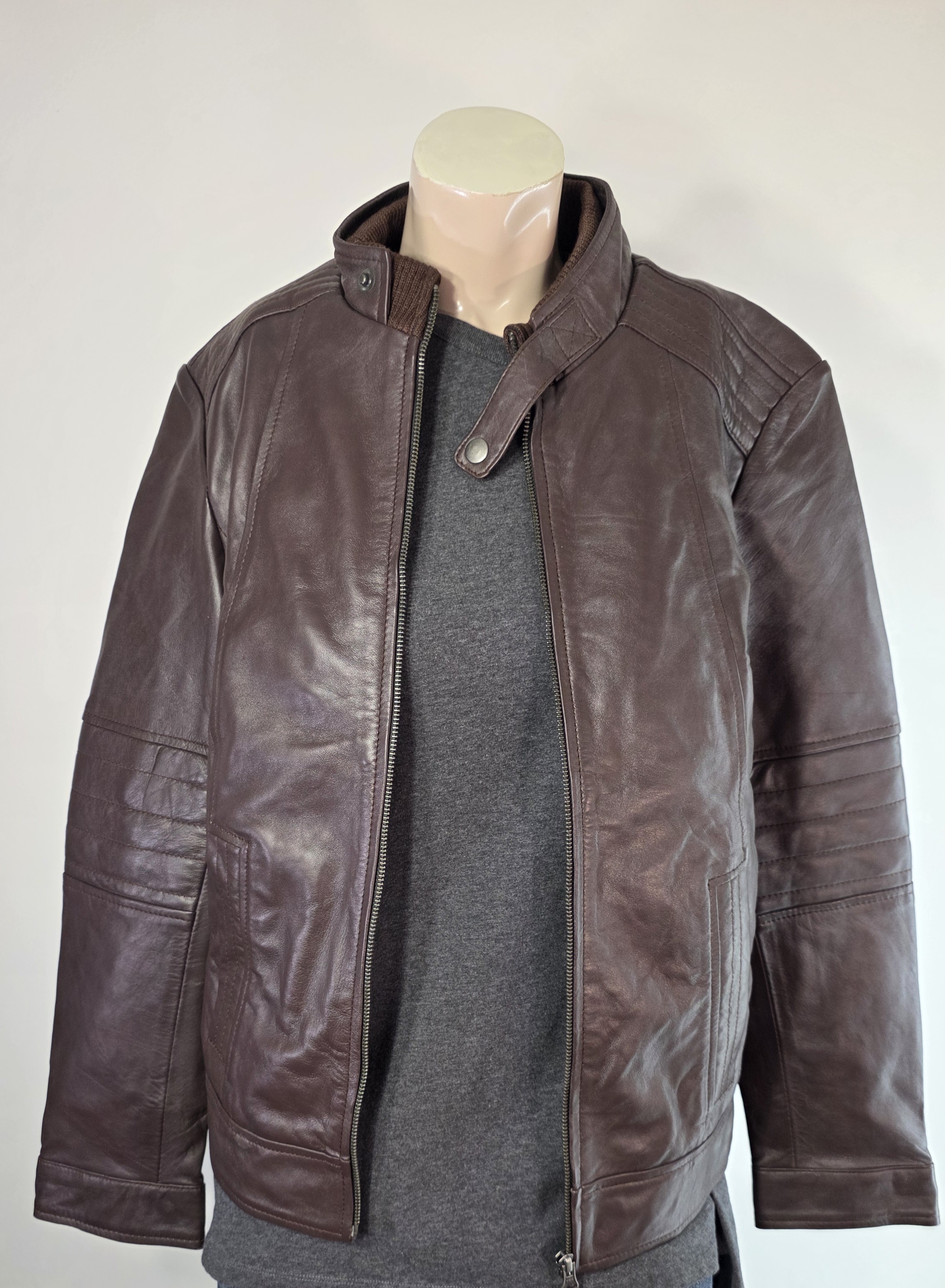 Brown Moto Leather Jacket