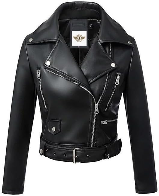 Biker Belted Leather Jacket - KL16