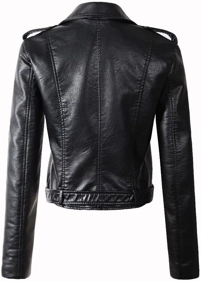 Leather Jacket With Belt Zipper  - KL29