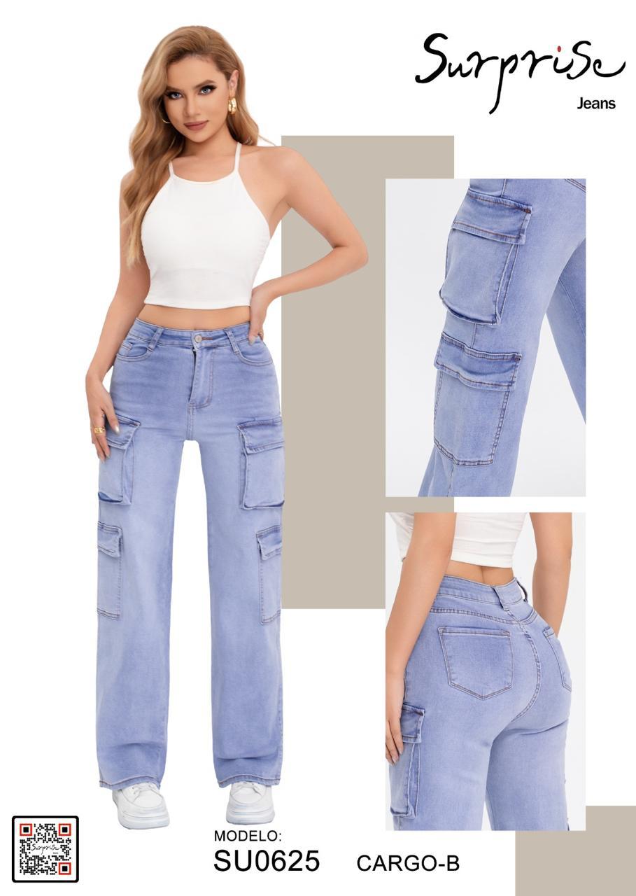 Pantalón cargo SURPRISE azul claro