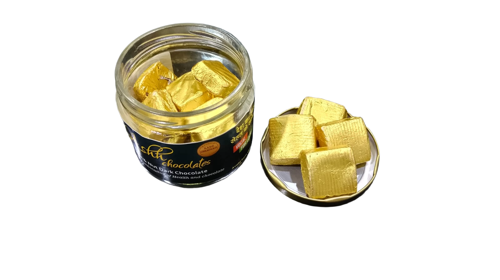 Premium Golden Wrapped Chocolates Jar