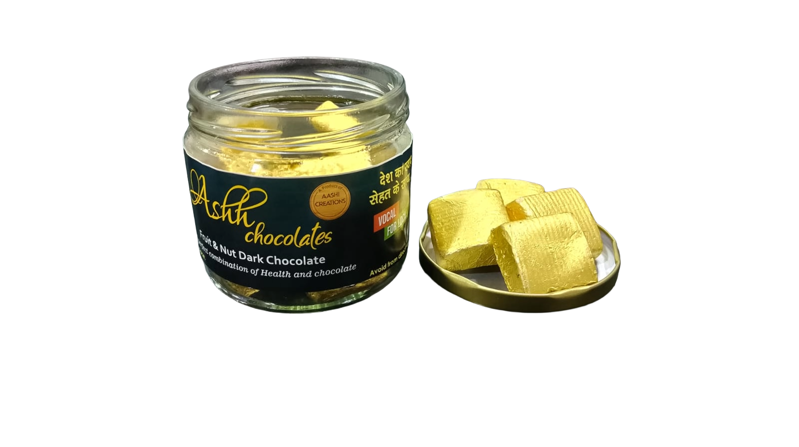 Premium Golden Wrapped Chocolates Jar