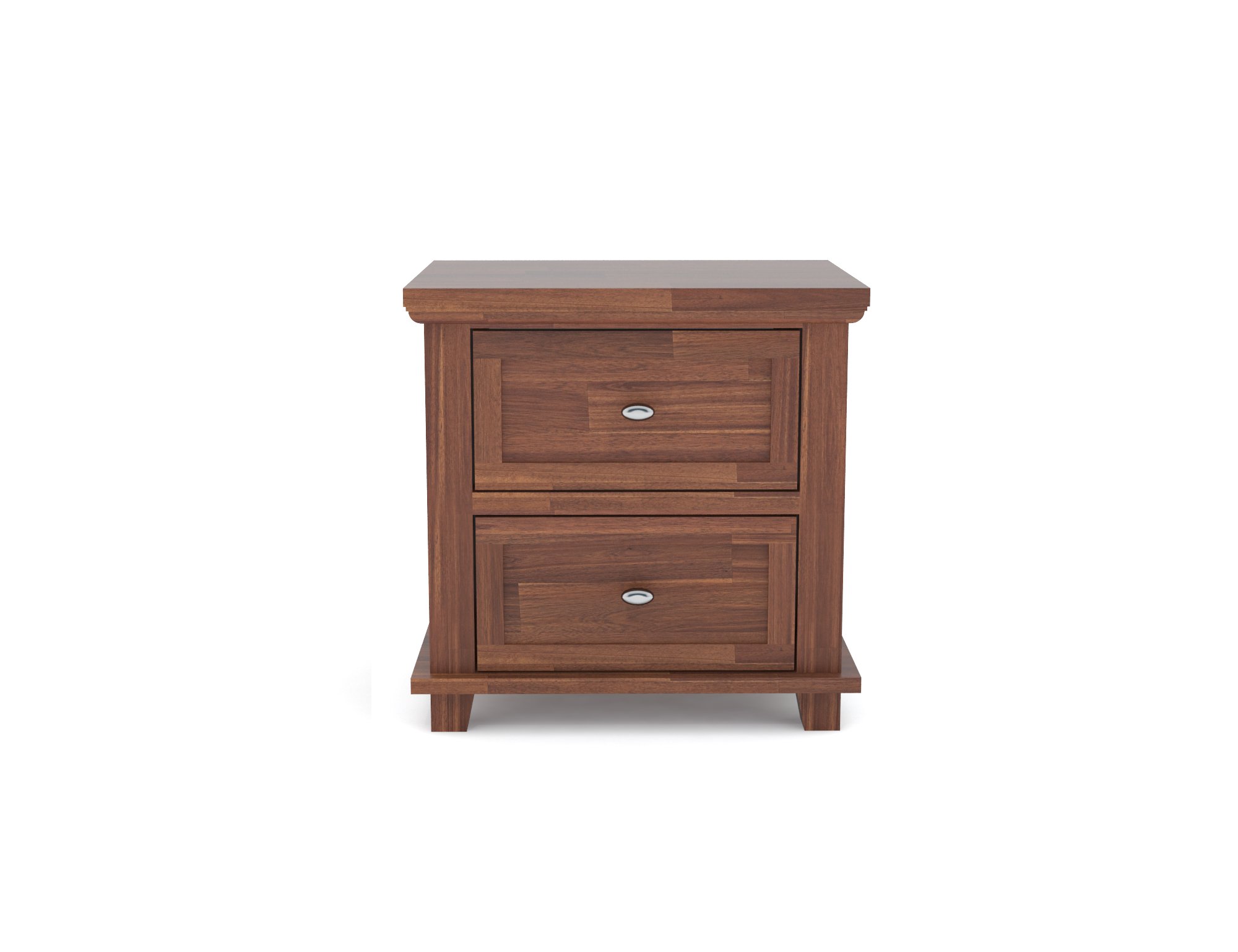 Wooden Nightstand with Two Drawers