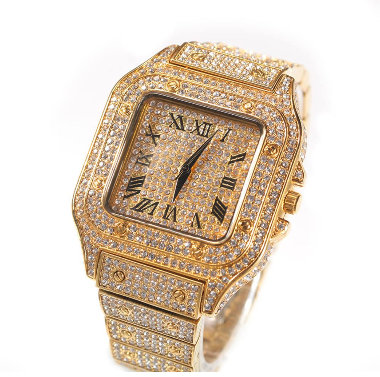 Luxury Gold-Plated Diamond Watch