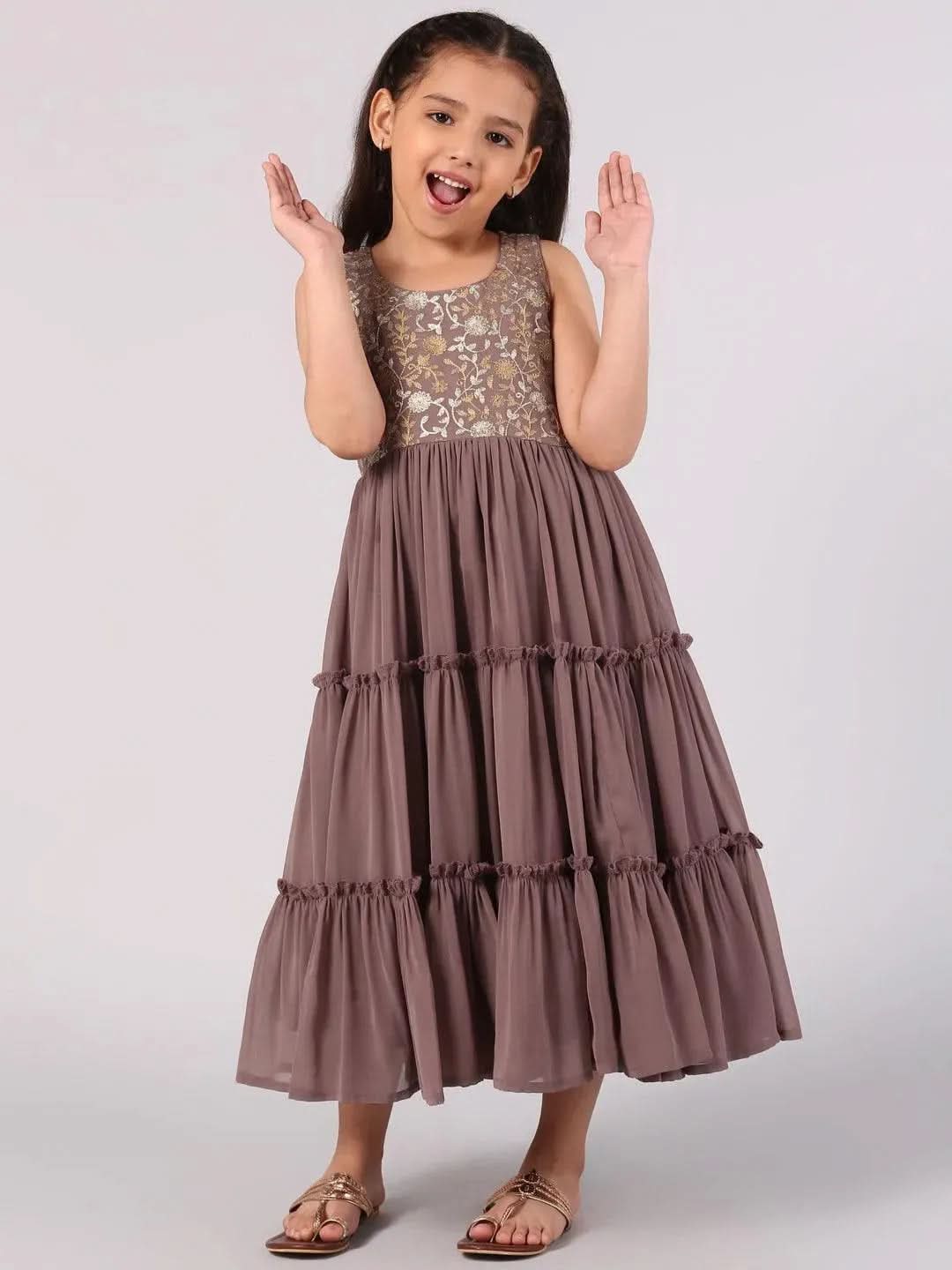 Girls' Elegant Sleeveless Party Dress