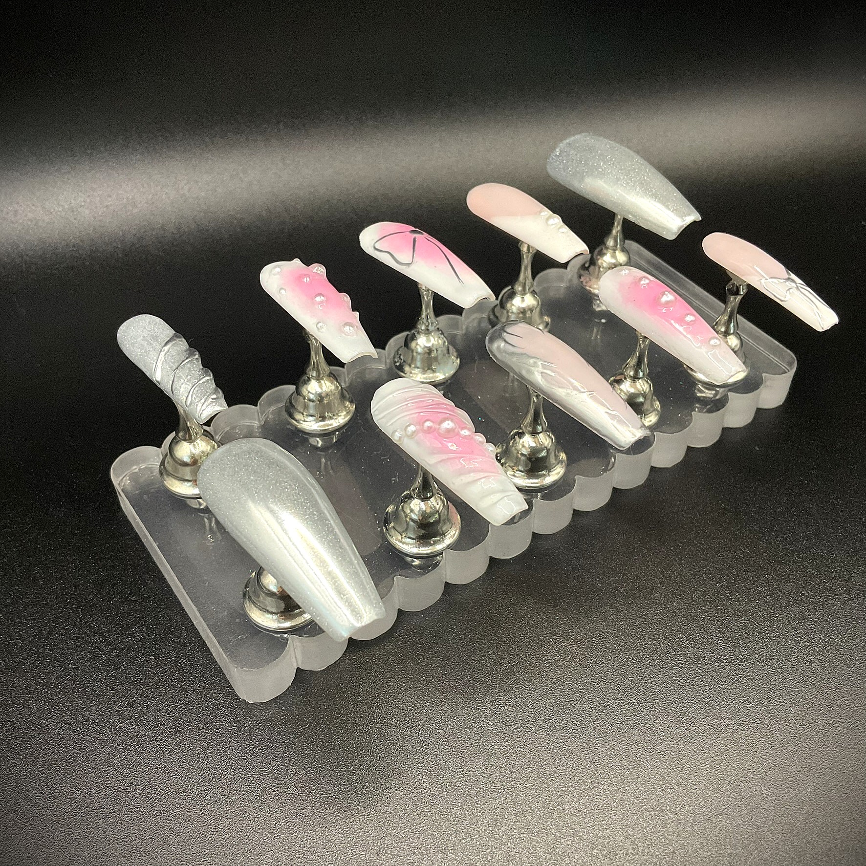 Pink and silver mix match - Coffin Long