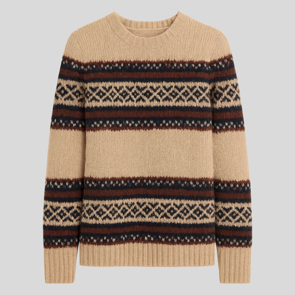 Fair Isle Long Knit Sweater