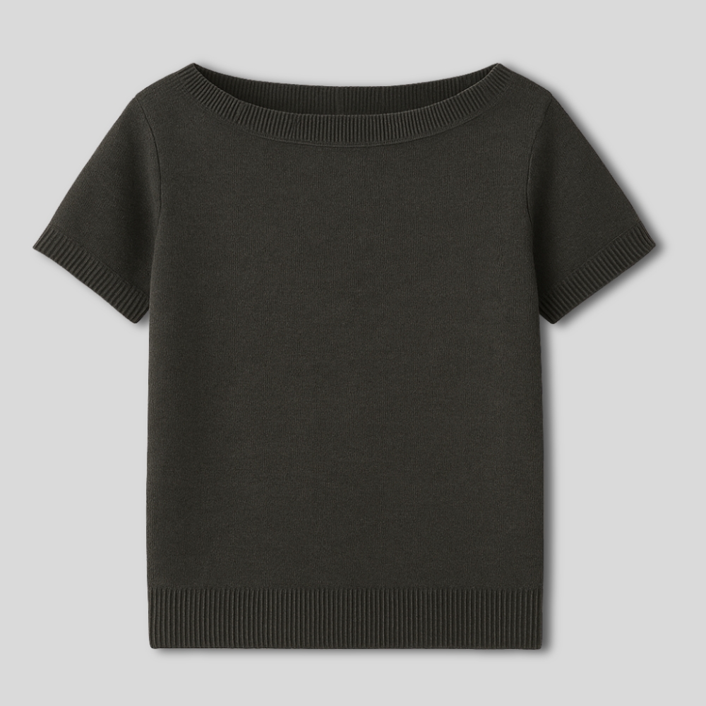Boat Neck Knit Top