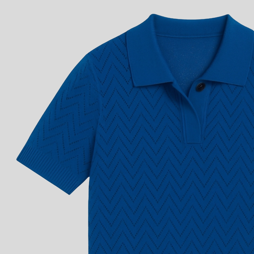Jacquard Knit Polo Shirt