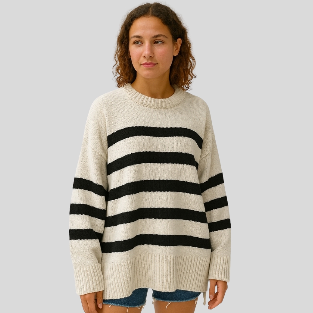 Striped Baggy Knit Sweater