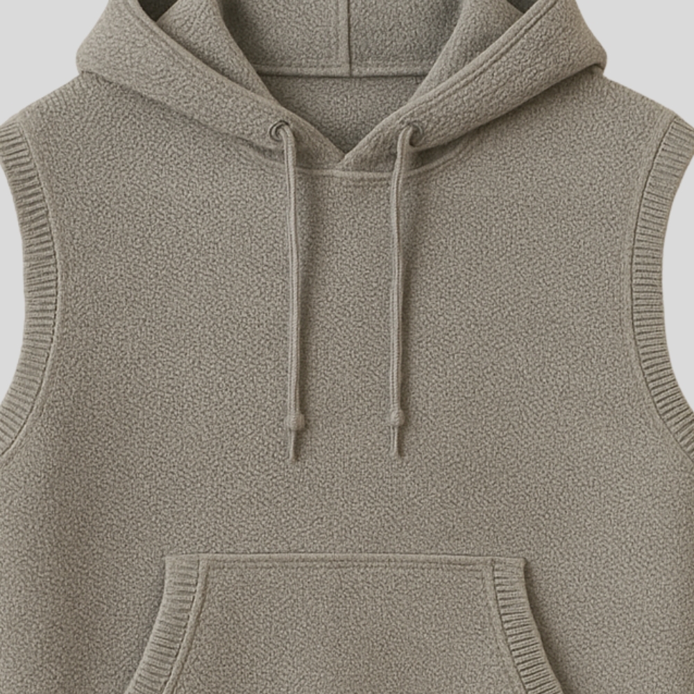 Sleeveless Knitted Hoodie