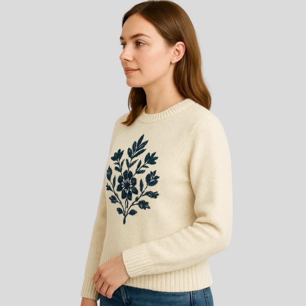 Embroidered Knit Sweater