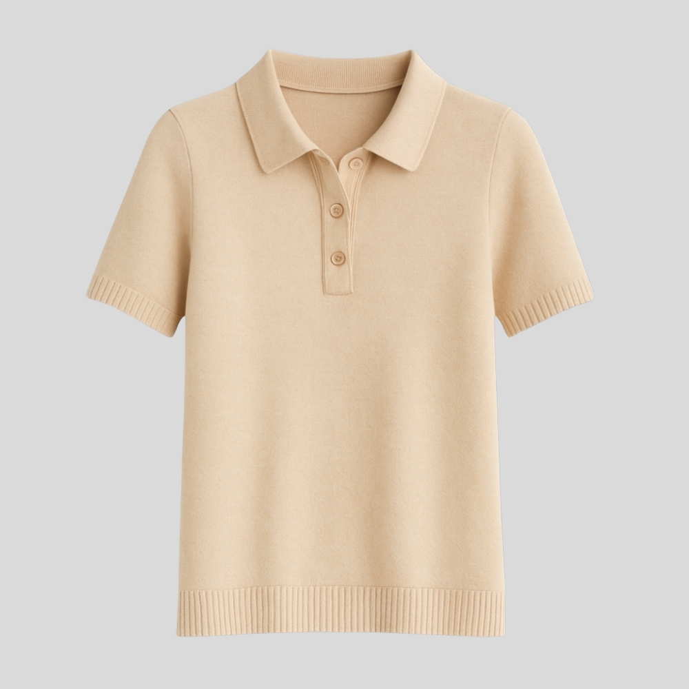 Short Sleeve Knit Polo Shirt