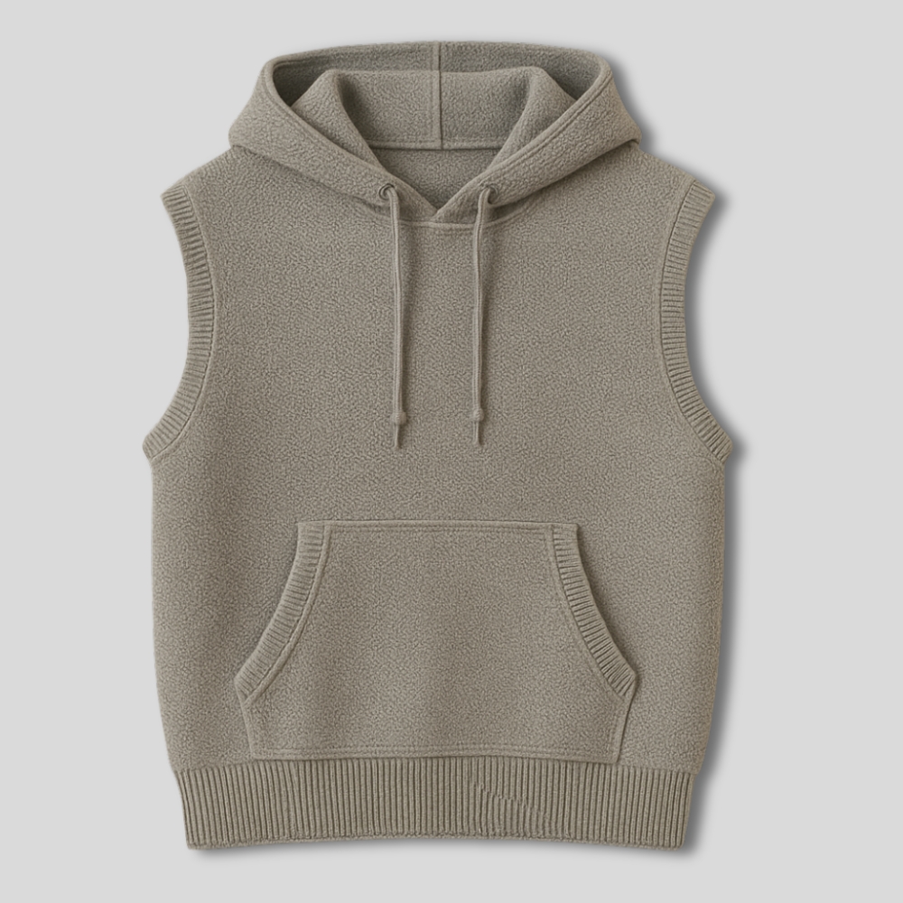 Sleeveless Knitted Hoodie