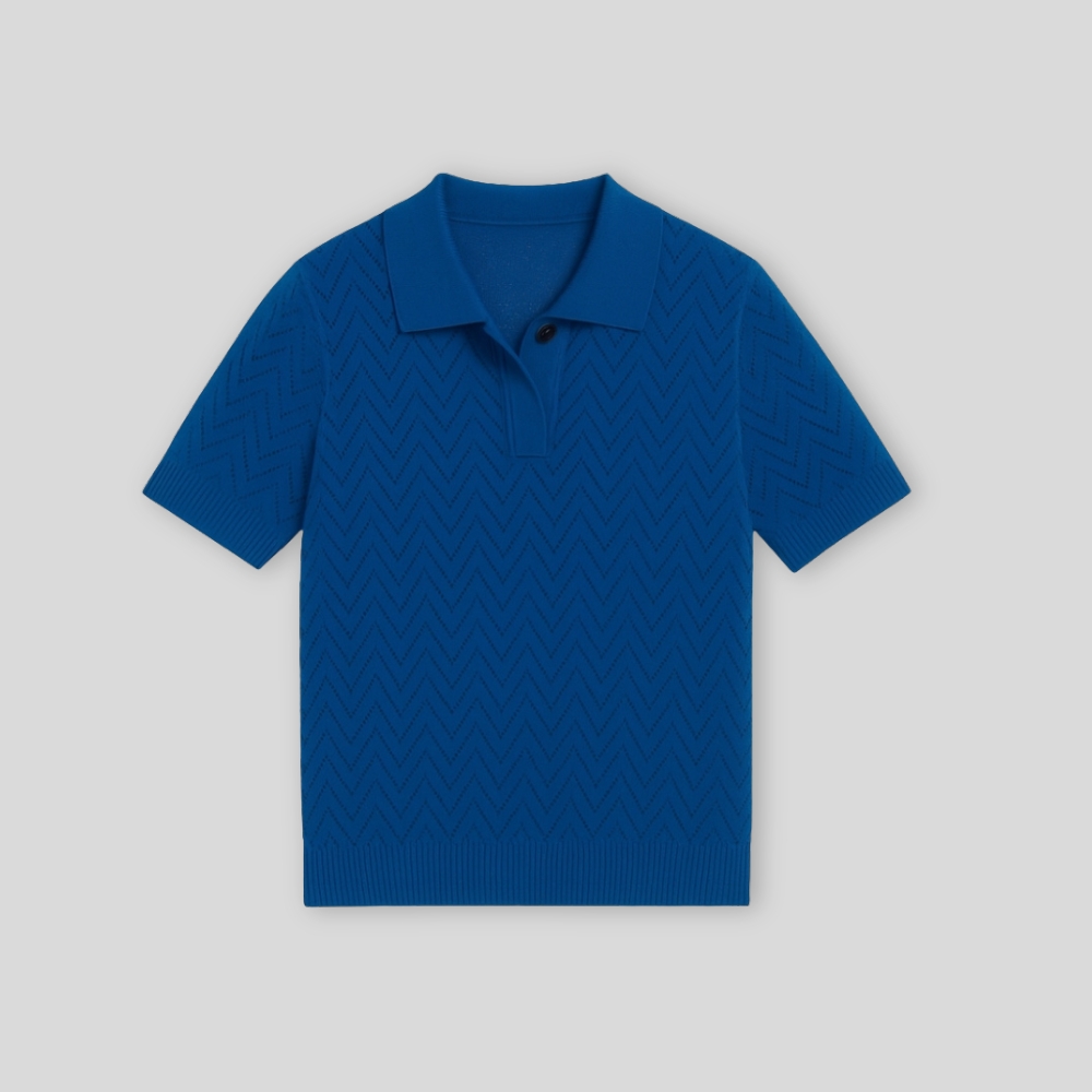 Jacquard Knit Polo Shirt