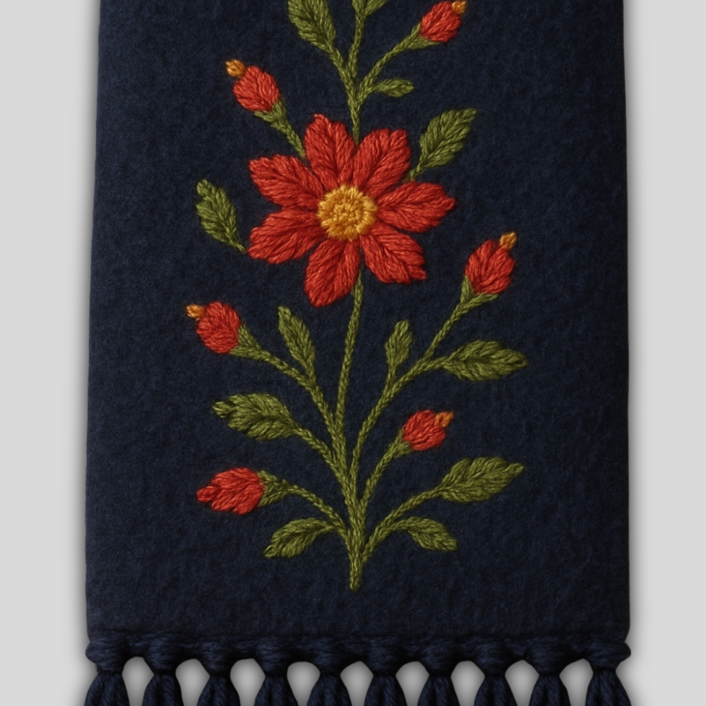 Floral Embroidered Scarf