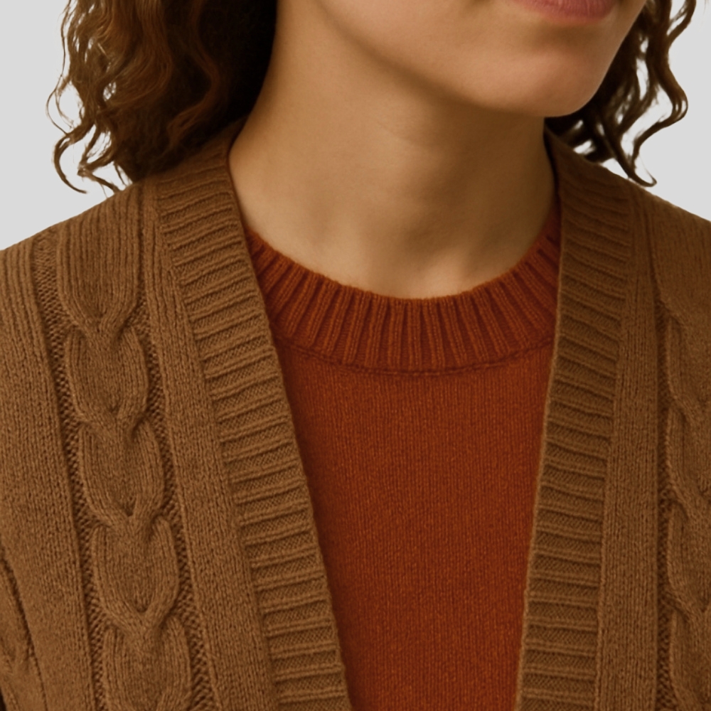 Long Cable Knit Cardigan