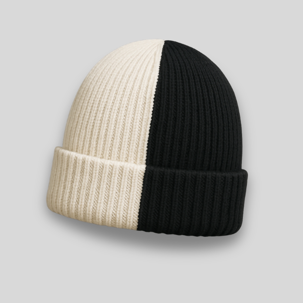 Two-Tone Knit Beanie