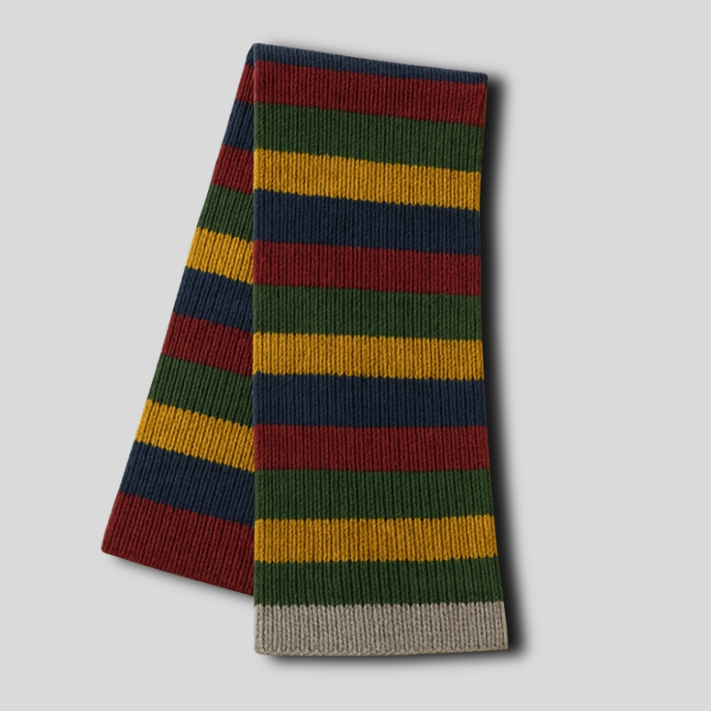 Multicolored Striped Wool Scarf