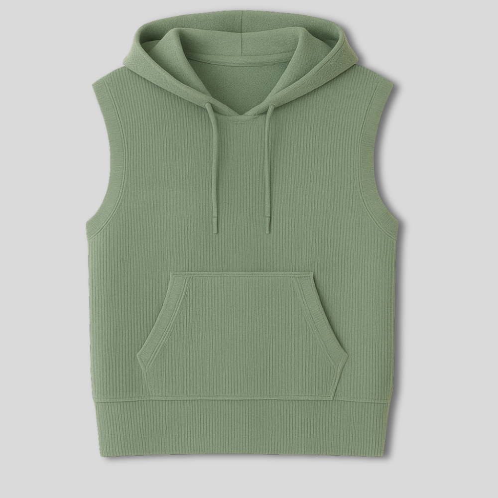 Sleeveless Knit Hoodie