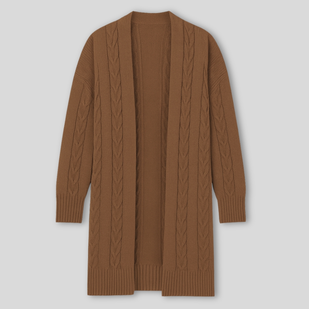 Long Cable Knit Cardigan